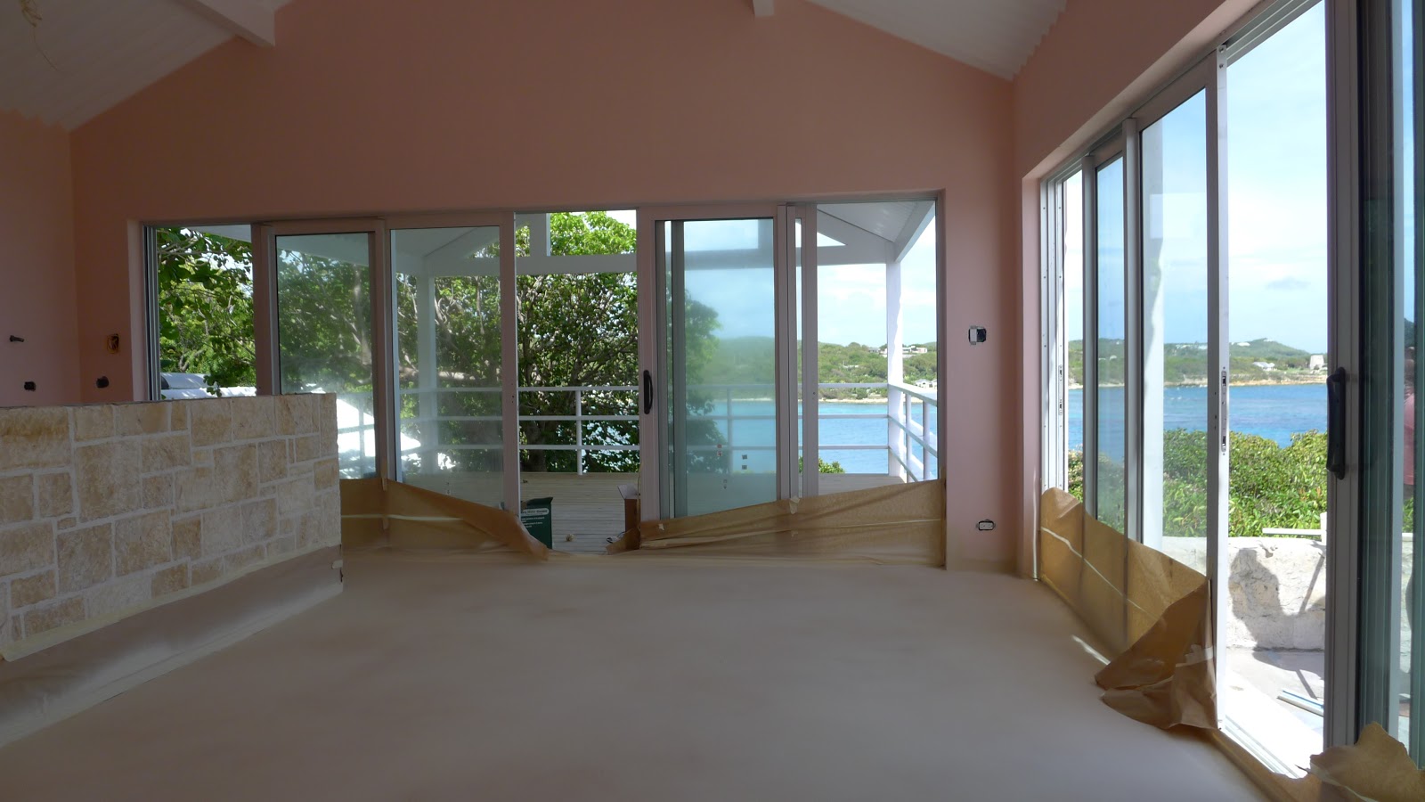Polished concrete microtopping Rejuvenating a Mill Reef Club family home in Antigua