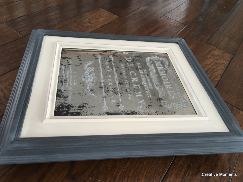 IOD transfer wall art faux mercury glass with Fusion Ash & Raw Silk