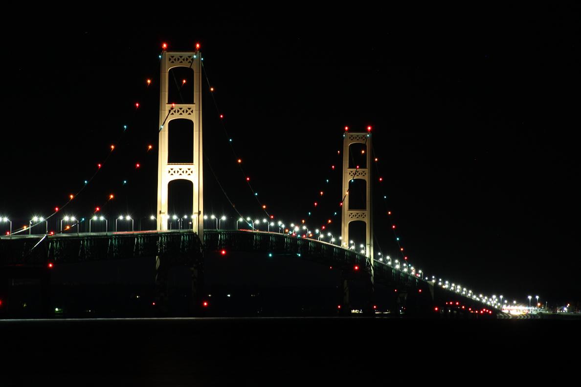 Michigan Exposures The Mackinac Bridge at Night Again....