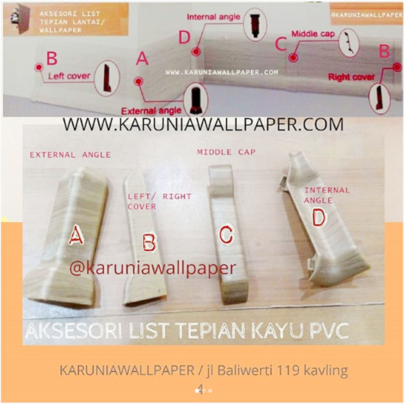 jual aksesori plin skirting list KARUNIA WALLPAPER SURABAYA