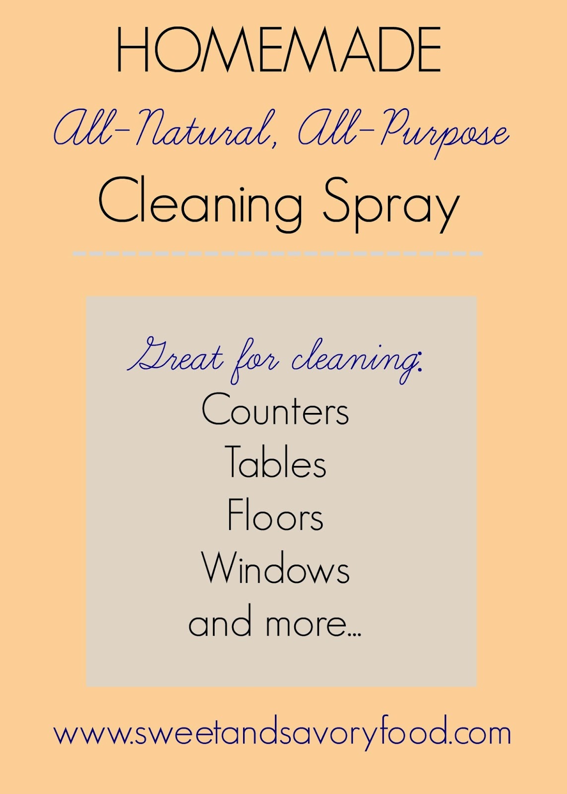 Homemade AllNatural, AllPurpose Cleaning Spray Ally's Sweet