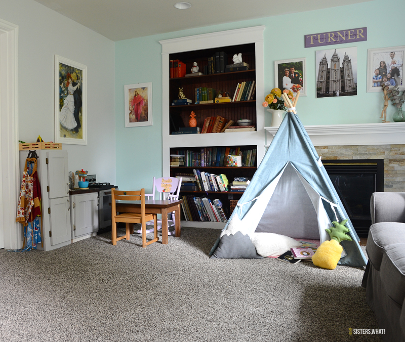 kids play area and reading nook