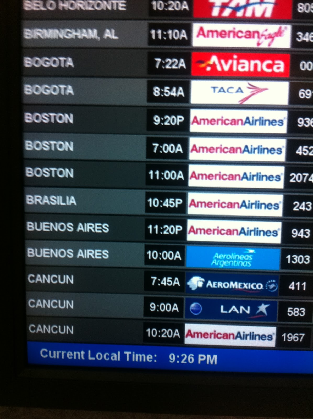 Manaus Spotting Team Files ***** Flight Report American Airlines