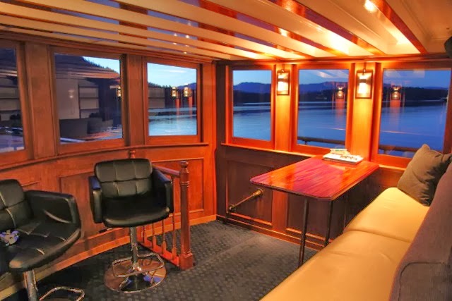 Inside M/V Discovery's new saloon looking forward