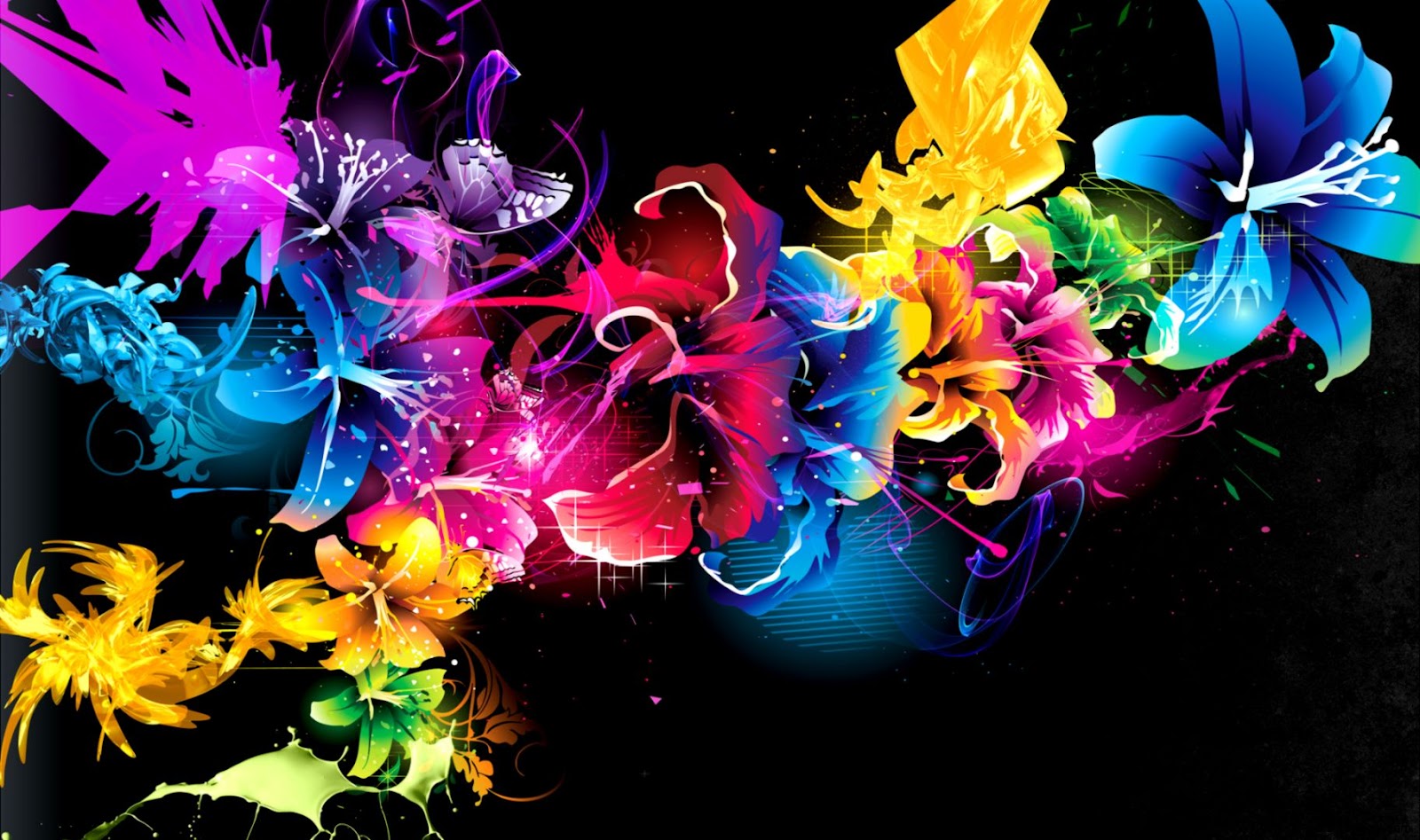 Neon Colors Flowers