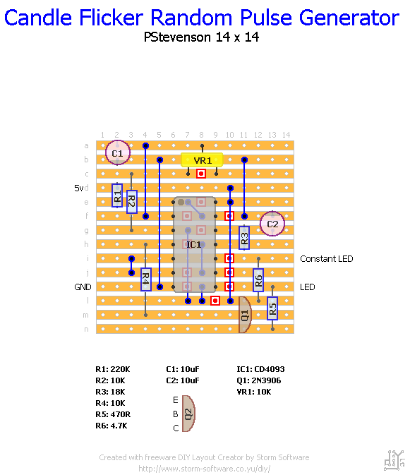 Paul In The Lab Candle Flicker Stripboard Veroboard Layout