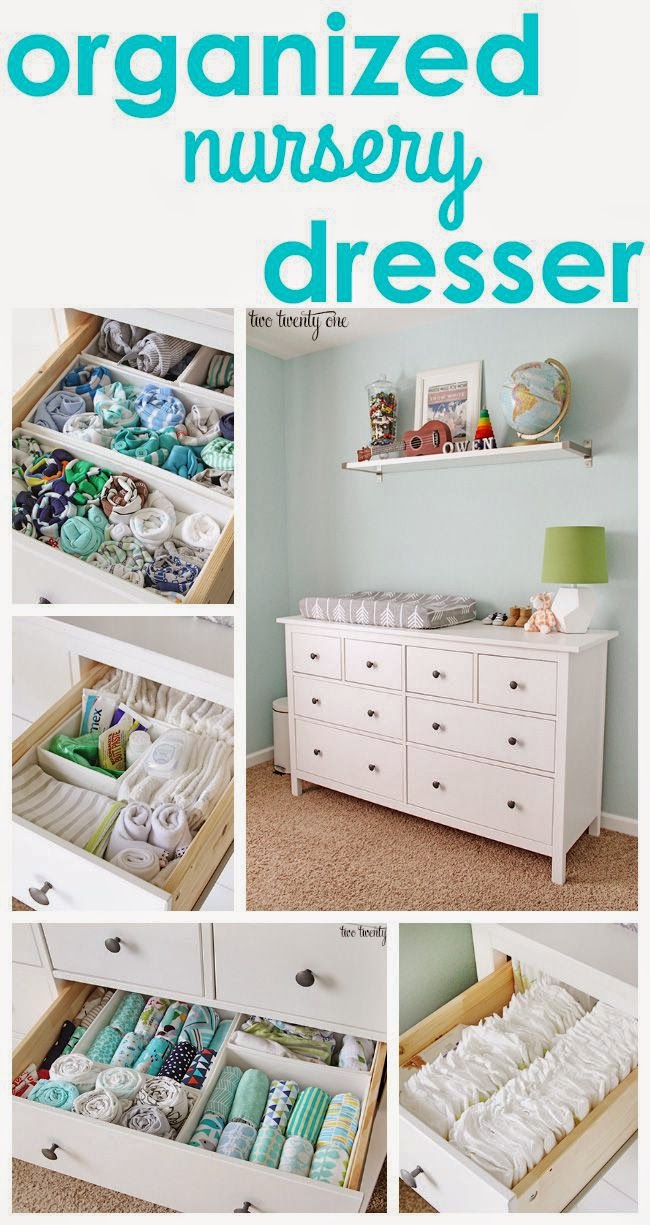 GREAT tips and tricks for an organized nursery dresser! Best DIY Projects
