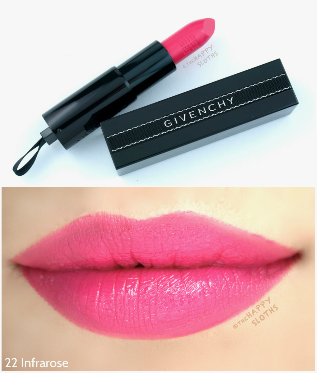 Givenchy Rouge Interdit Satin Lipsticks 22 Infrarose Review and Swatches