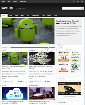 Template blogger Blacklight -www.share123.vn