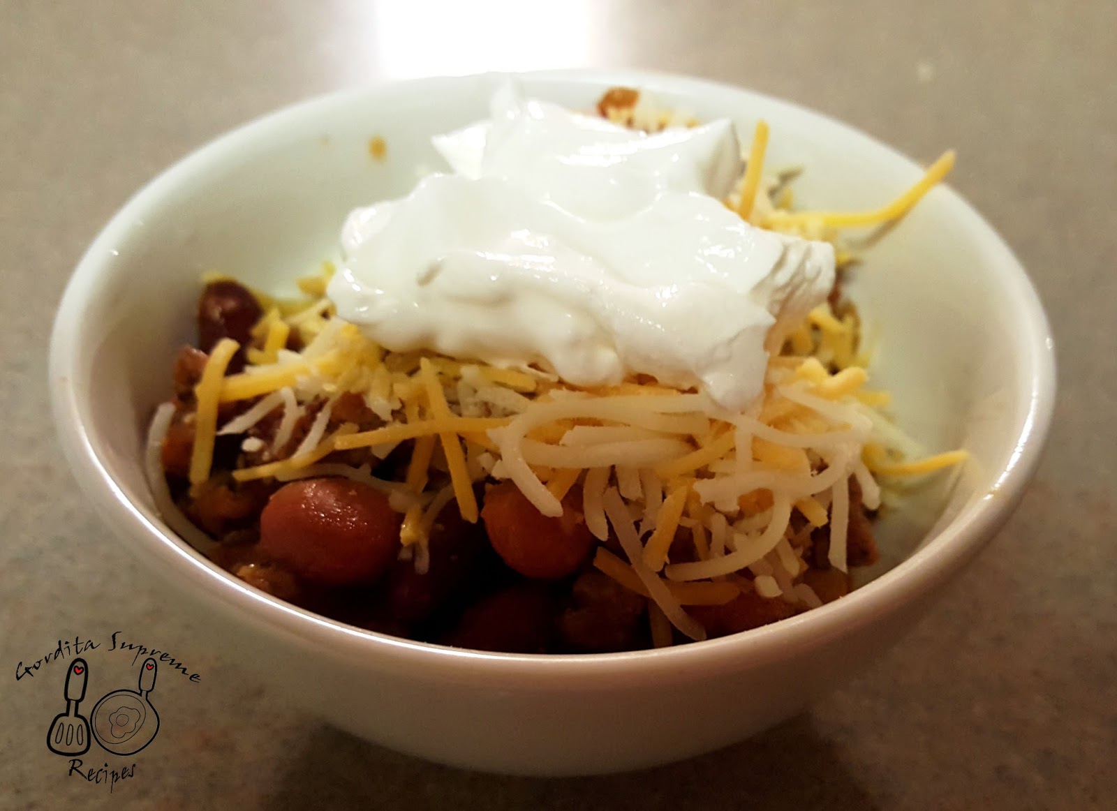 Ground beef Chili Chili Americano con carne molida Gordita Supreme