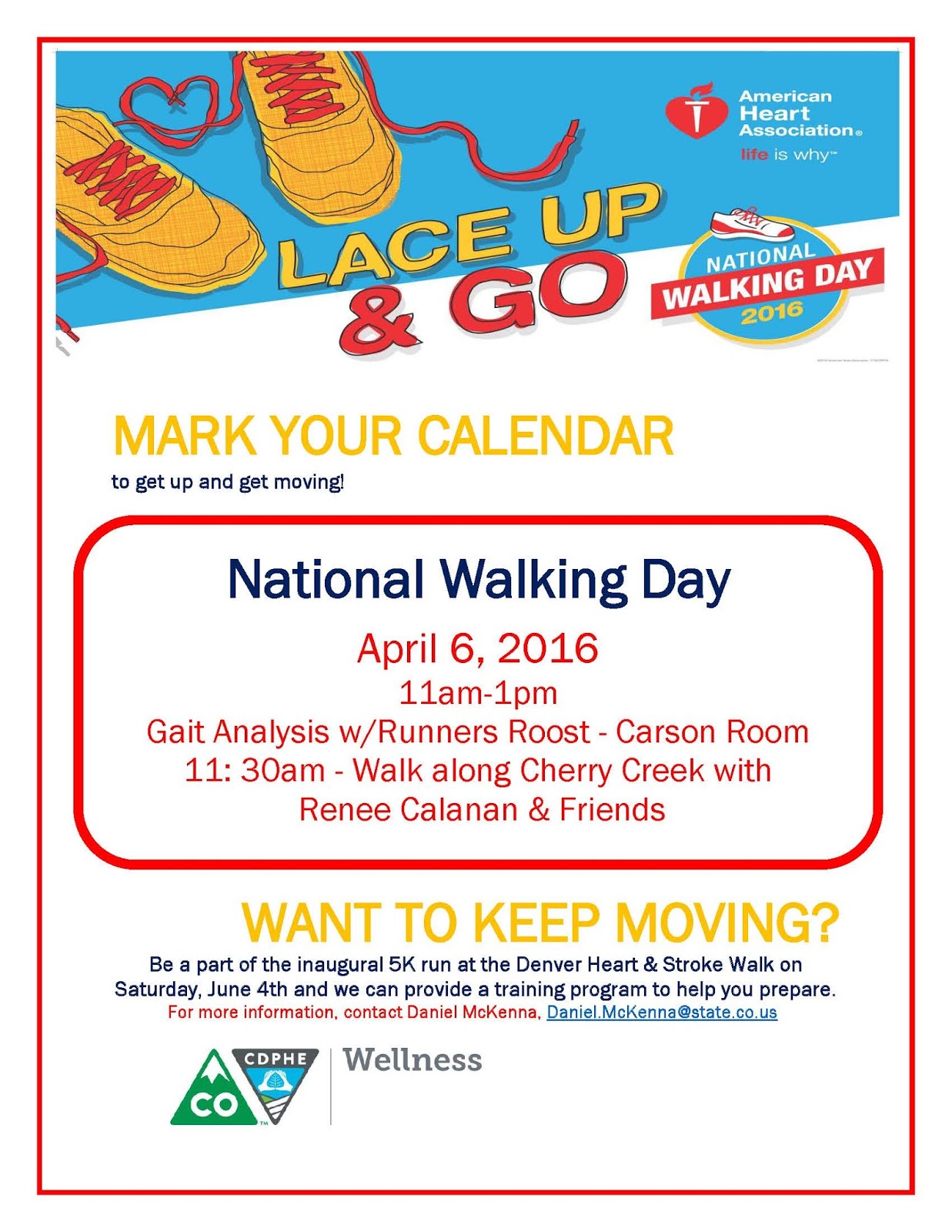 CDPHE Total Worker Health National Walking Day April 6