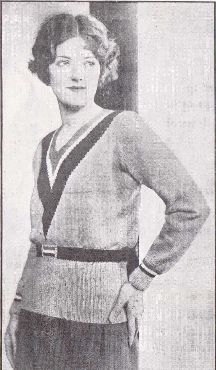 The Vintage Pattern Files: 1930's Knitting - A Jumper with A Slimming Line