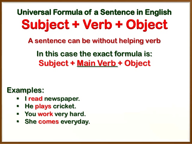 Subject Object Verb