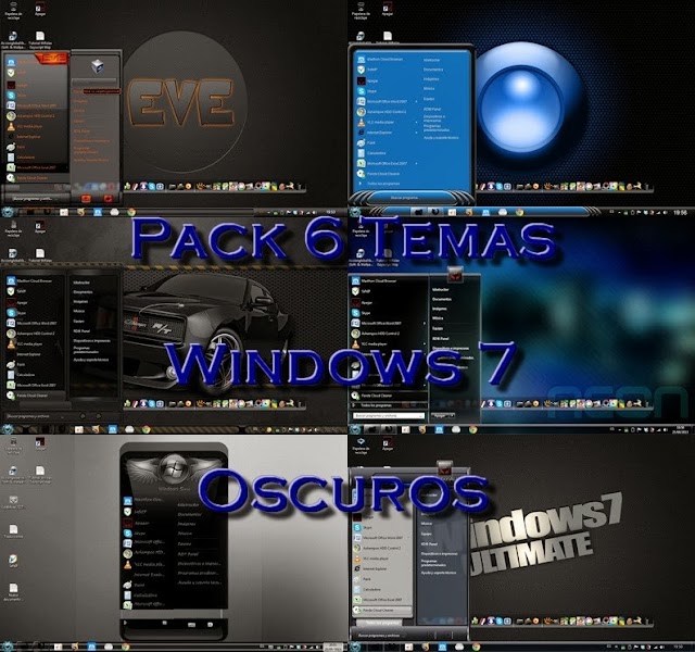 Pack 6 Temas Windows 7 Oscuros