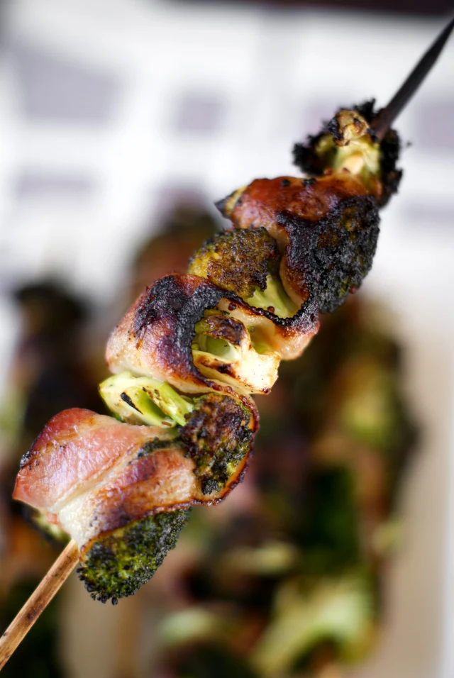 Grilled Broccoli and Bacon Skewers | The Two Bite Club