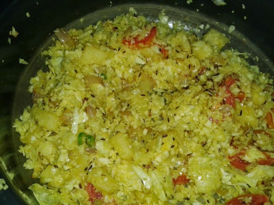 Jayanthi's Indian Recipes Cabbage and Aloo Gravy