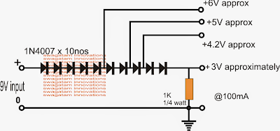 Easy Electronic Circuits: Getting 3.3V, 5V from 12V without ICs or