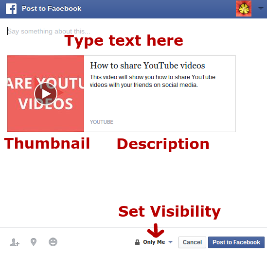 Share your YouTube video to Facebook with the correct thumbnail and