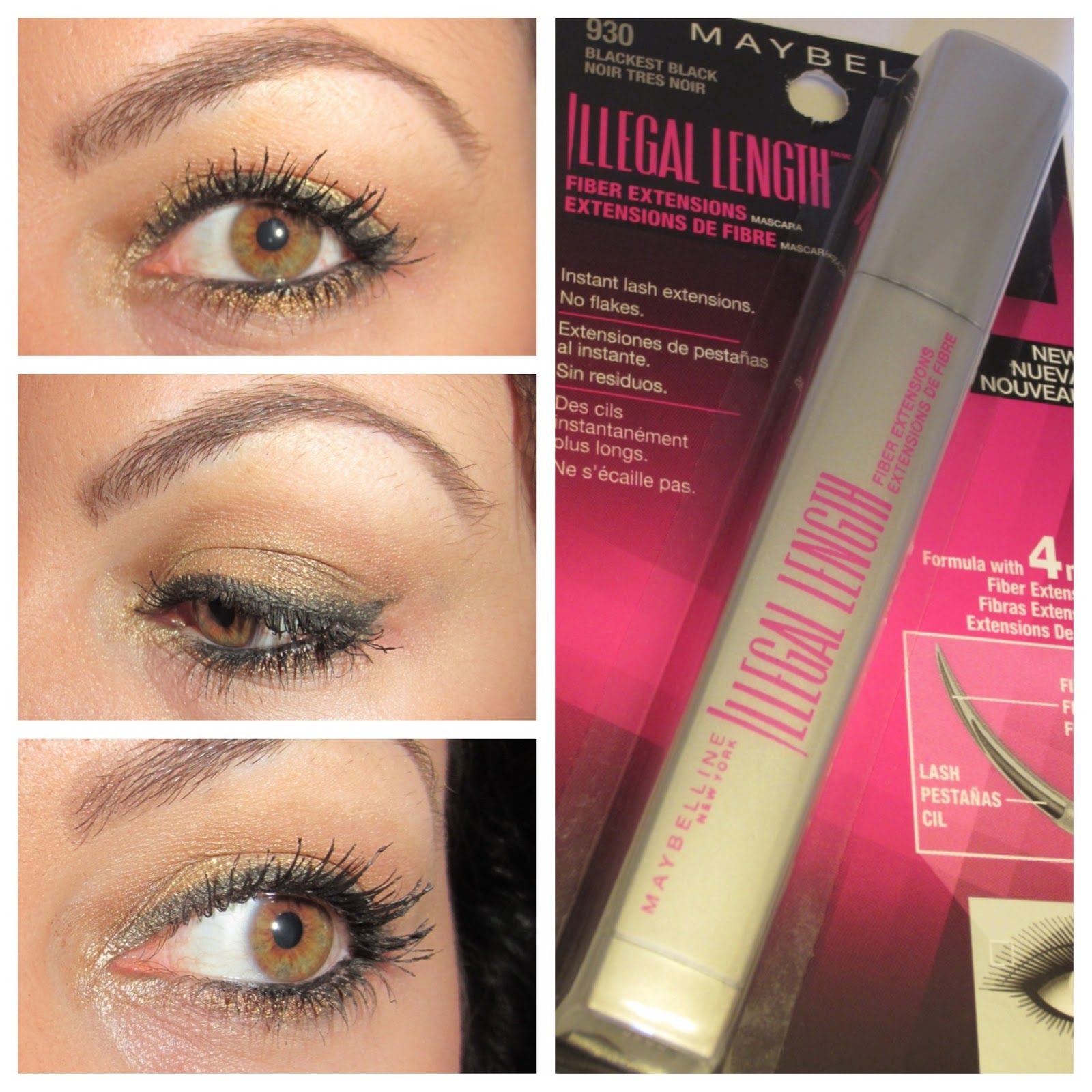 Beauty Cents Golden FOTD and Maybelline Illegal Lengths First Impression