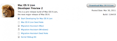 Apple aggiorna l'anteprima di Mac OS X 10.7 Lion e Xcode 4.1 Developer
