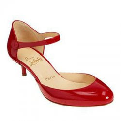 Christian Louboutin Loubis Babes 50 Patent Mary Jane Pumps Red