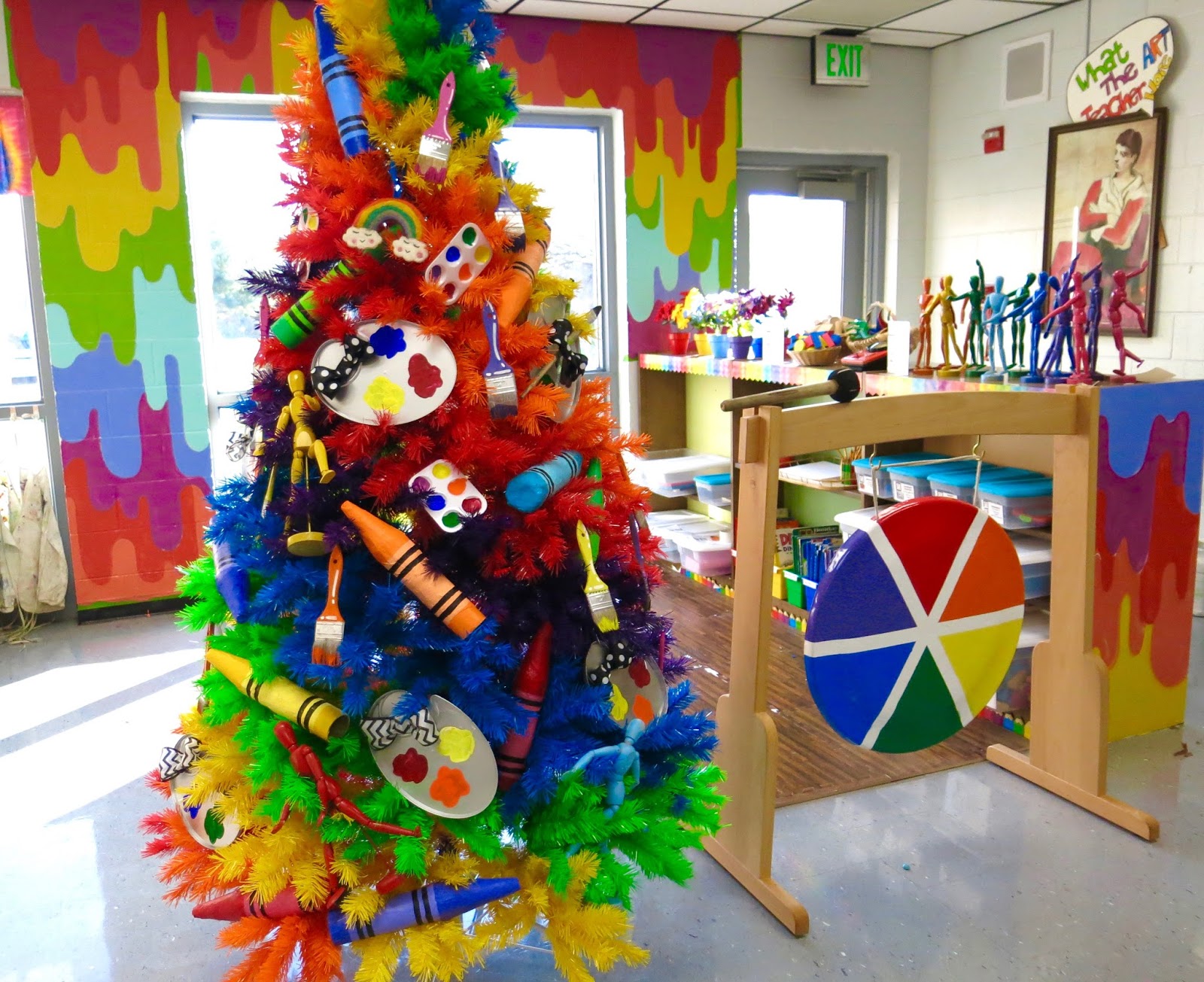 Cassie Stephens: Art Room Rainbow Tree (and a New Mural)!