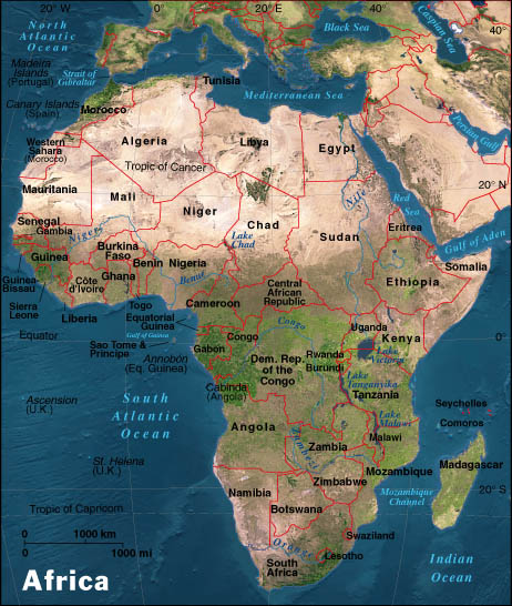 africa geography map