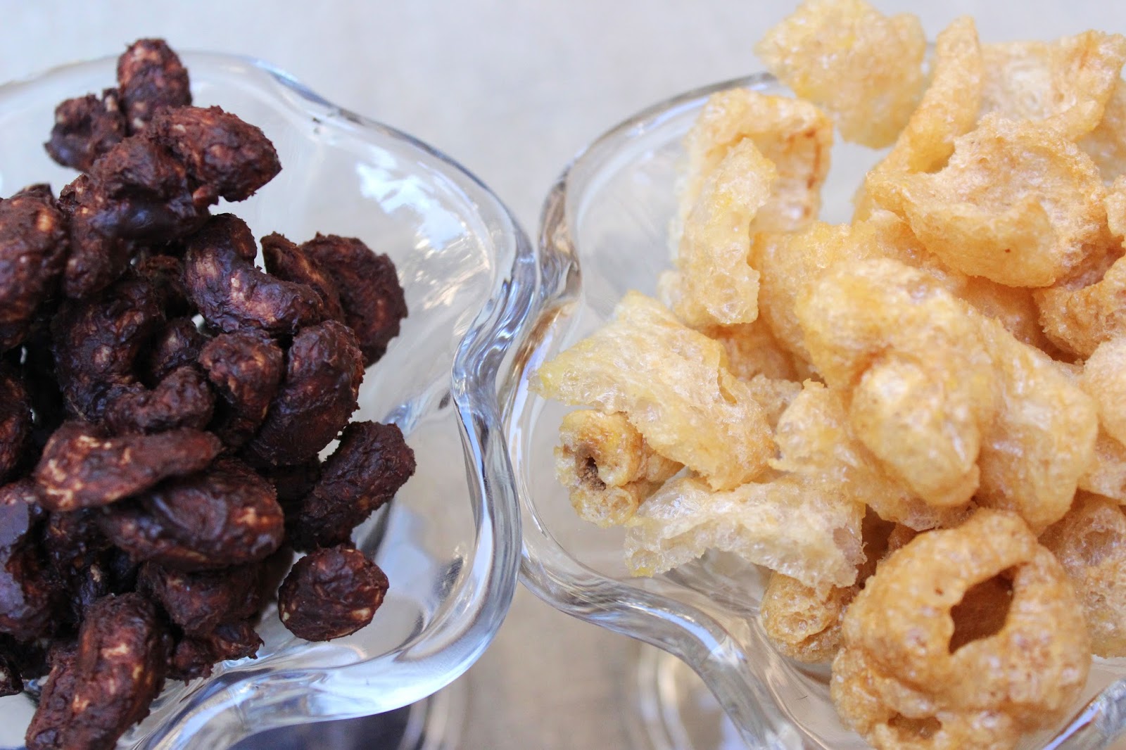 CupcakesOMG!: Paleo Popcorn and Goobers (Pork Corn and Chocolate Cashews)
