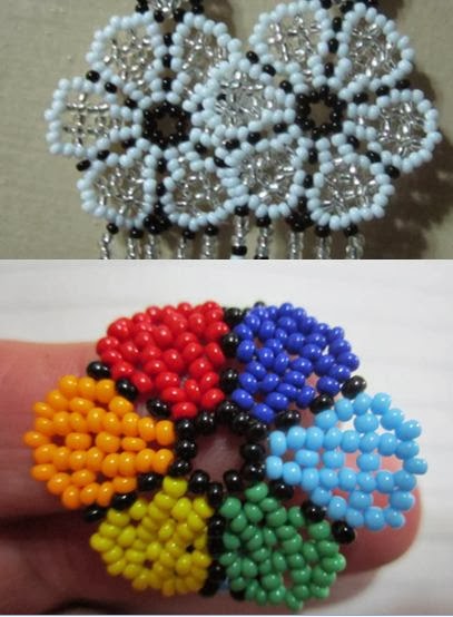 DIY. Videotutorial y patrones de flores con bolitas, para pulseras,  anillos, pendientes, collares.