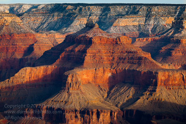 a fine art photograph of grand canyon rock features and temples in winter
