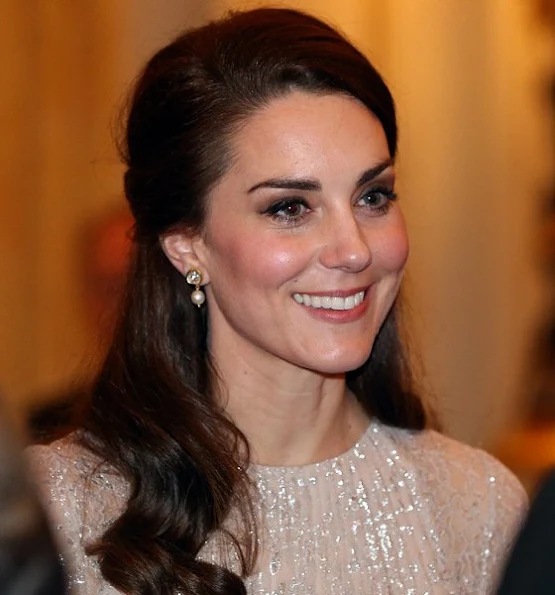 Kate Middleton, Duchess Catherine of of Cambridge wore Rhona Silver Dress, Mette-Marit wore same Erdem Dress
