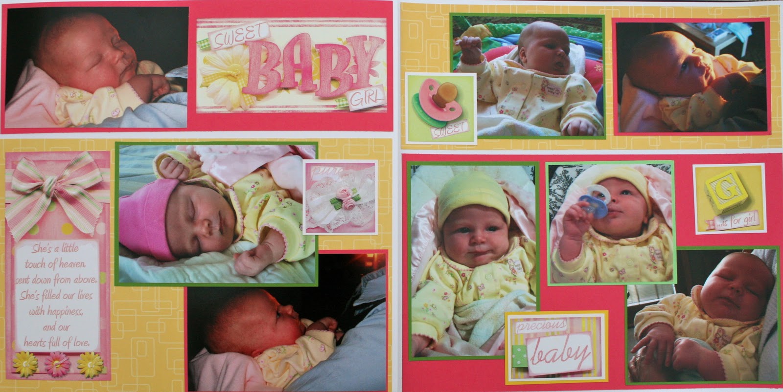 Things I Like To Make My Baby Girl Scrapbook Pages