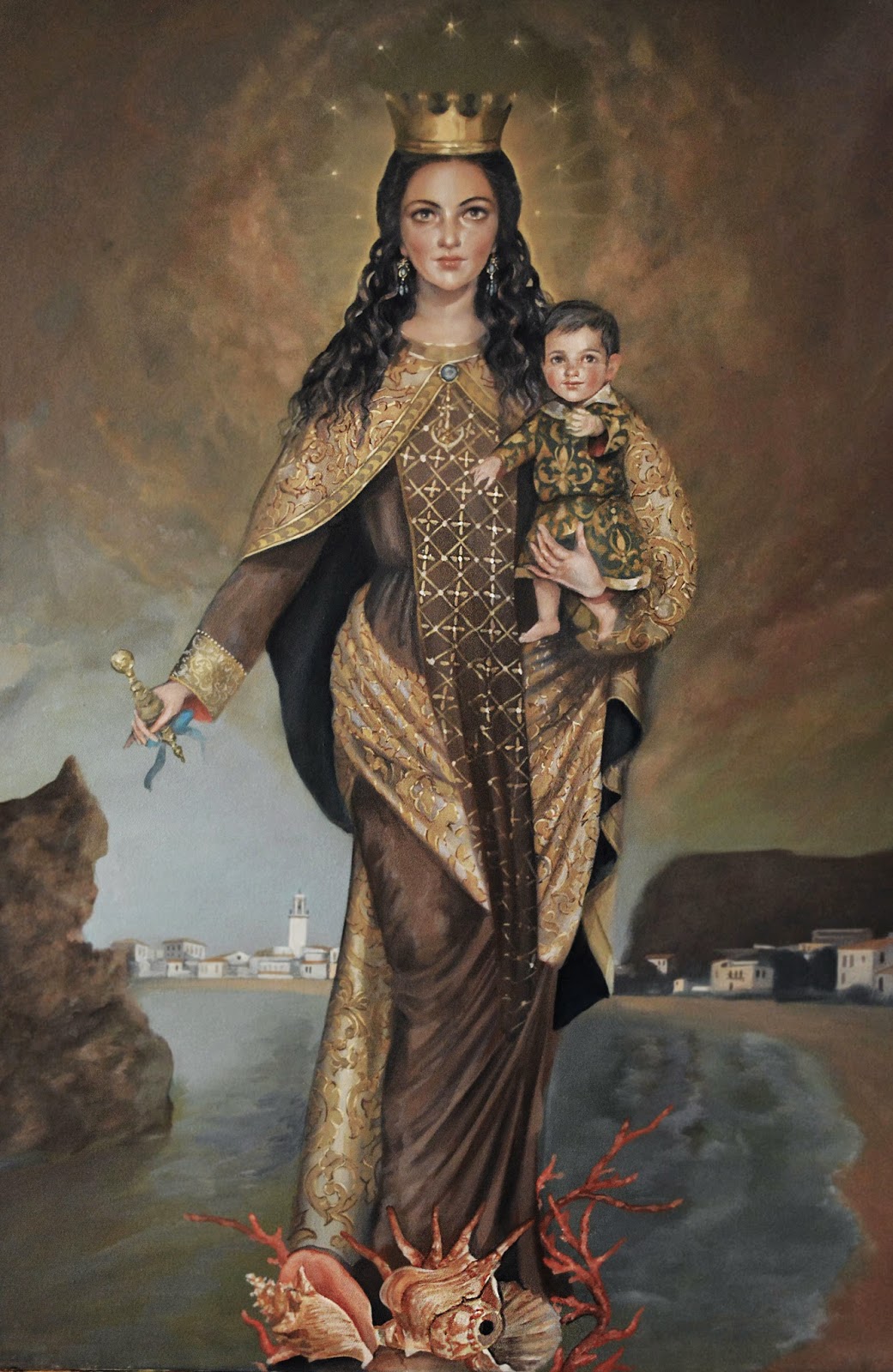 Resultado de imagen de pinturas de la virgen del Carmen