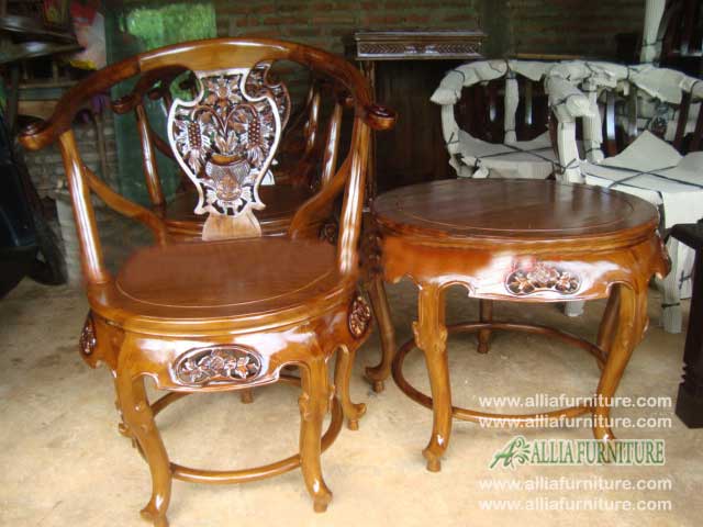 Kursi teras  ukiran kayu  jati  model swancy Allia Furniture