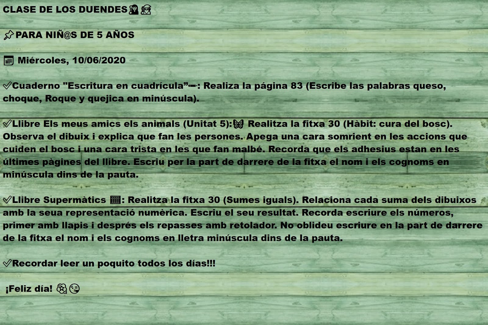 PARA NIÑOS DE 5 AÑOS. 10/06/2020