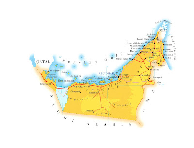 United Arab Emirates Map Political Regional