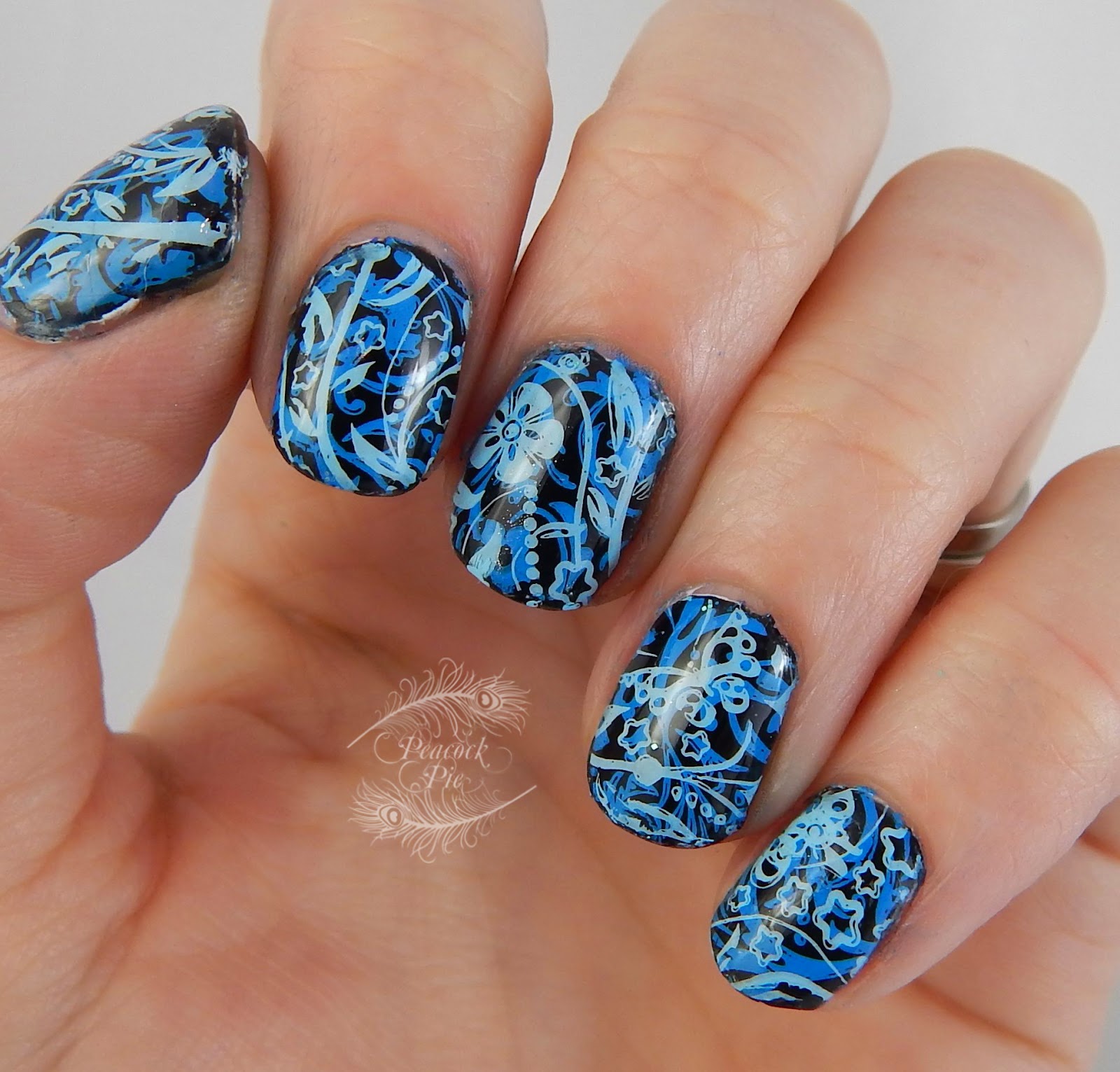 Peacock Pie - Double Blue Stamping with Pueen Encore and Mundo...