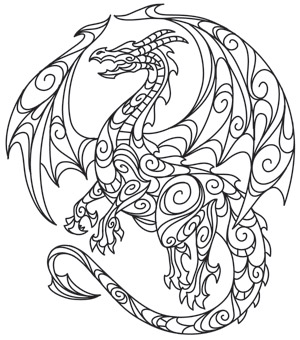 Coloring Page World: Doodle Dragon