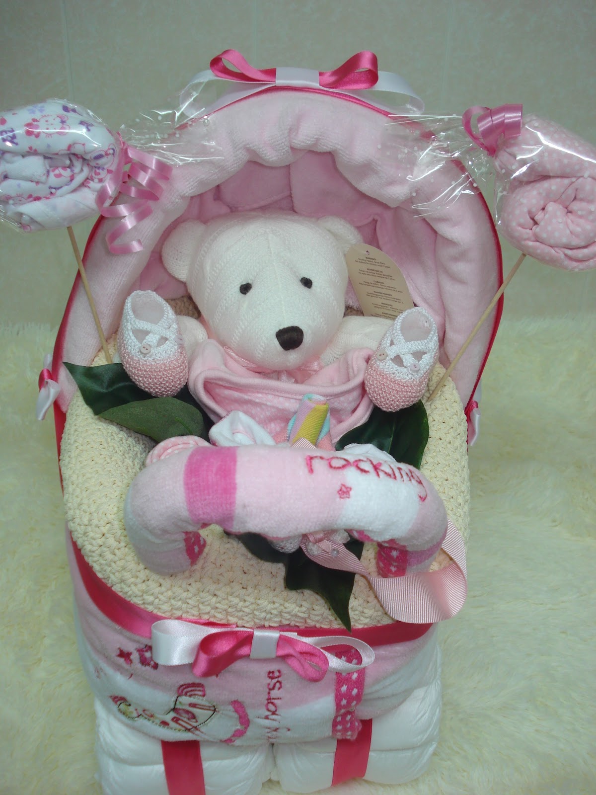 Pastel De Pañales, Pastel De Pañales Para Regalo De Bebé, Carrito Azul, Cuna, Cochecito, Cesta Para Baby Shower - México