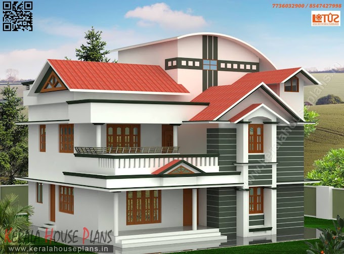 2484 sqft. Semi Colonial Style Home Elevation  Design