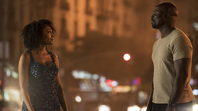 Simone Missick and Mike Colter in Luke Cage