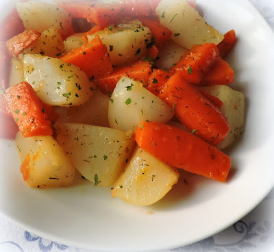 Honey Dill Glazed Turnips & Carrots