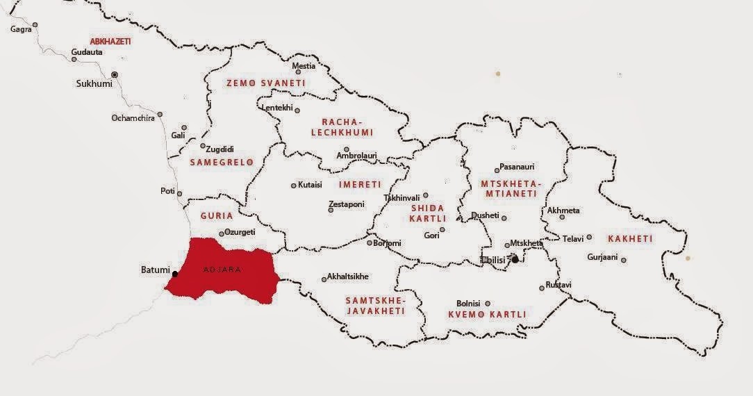 Карта аджарии подробная с городами и поселками на русском языке