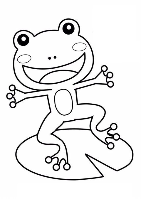 Tranh tô màu con ếch đơn giản