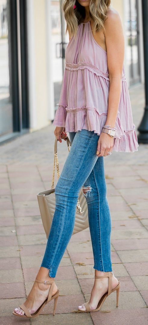 casual style addiction: top + skinnies