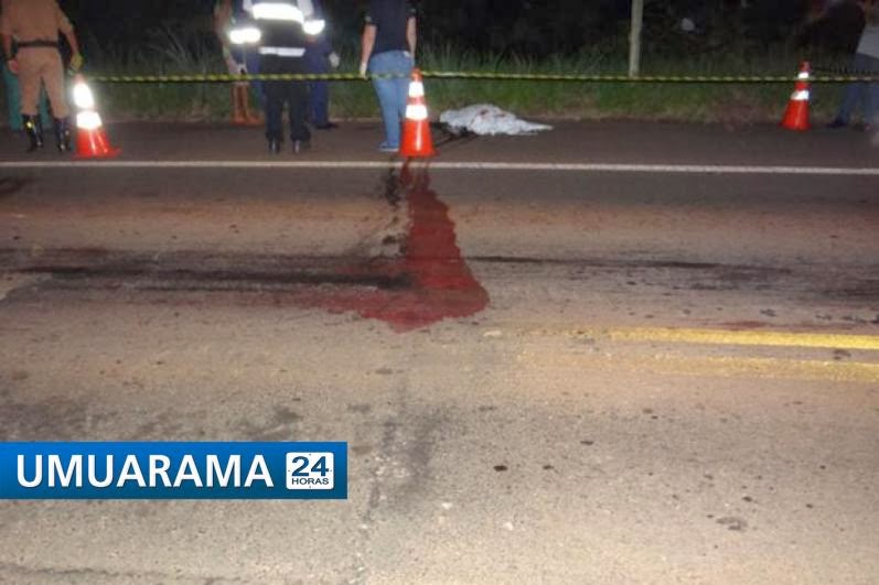 Mulher se joga na frente de carreta e morre atropelada Em Perobal: