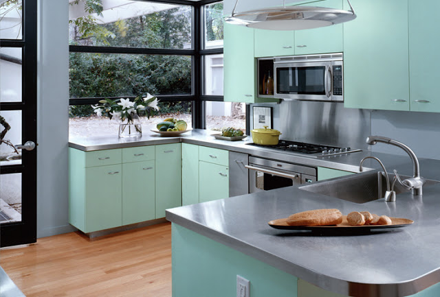 Tasty Turquoise Kitchens Dans Le Lakehouse