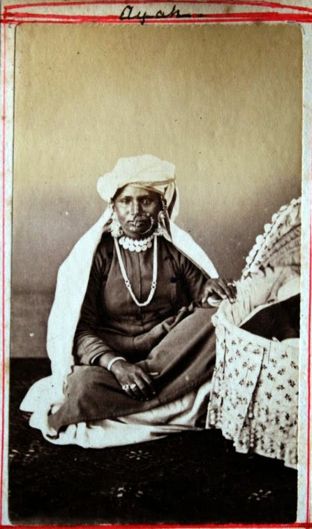 An Ayah (a nanny) - Vintage Photograph, India, c1880's