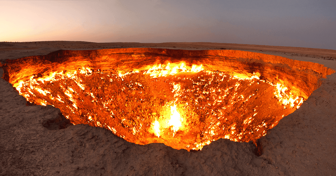 The Door To Hell Darvaza Gas Crater, Turkmenistan The STATWorld