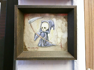 The very small / tiny dark side artwork: The Sad Death Working watercolour by Elizabeth Casua, tHE 33ZTH oRDER (framed)